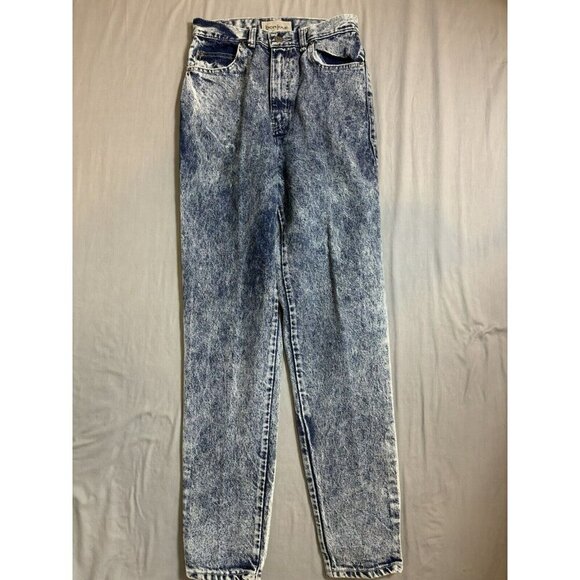 BonJour Denim - Bonjour Vintage 80s Stone Wash Size 10 High Waist Jeans Womens Blue 26x29